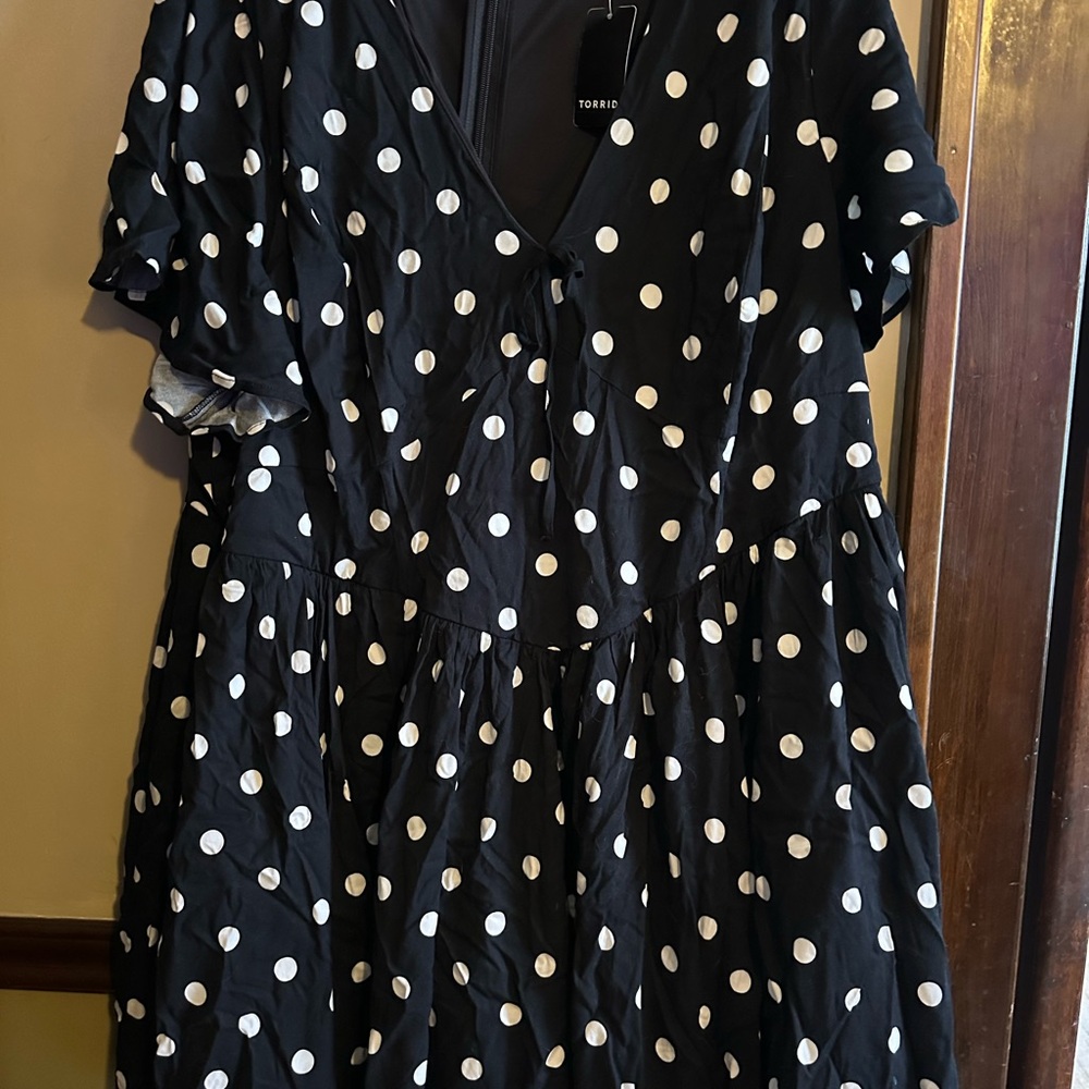 Torrid Retro Black and White Polka Dot Dress